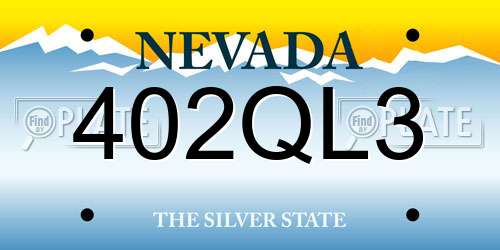 402QL3 Nevada License Plate