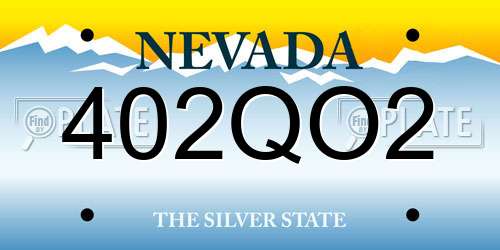 402QO2 Nevada License Plate