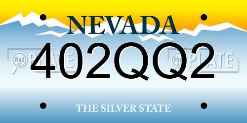 402QQ2 Nevada License Plate