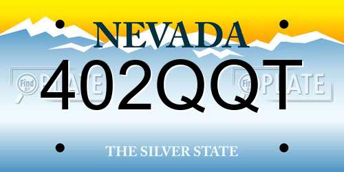 402QQT Nevada License Plate