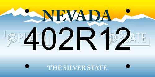 402R12 Nevada License Plate