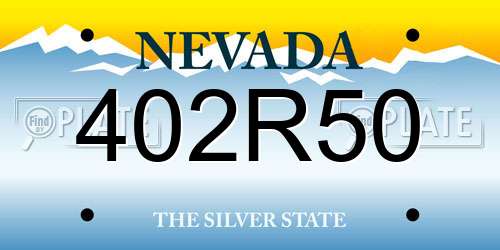 402R50 Nevada License Plate