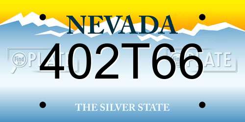 402T66 Nevada License Plate