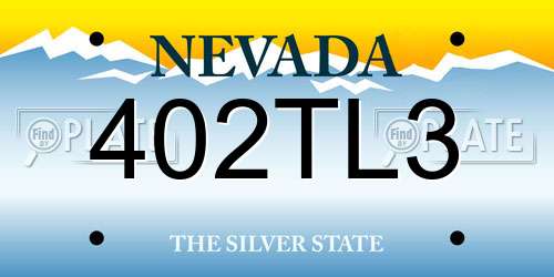 402TL3 Nevada License Plate