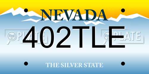 402TLE Nevada License Plate