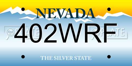 402WRF Nevada License Plate
