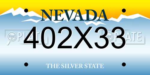 402X33 Nevada License Plate