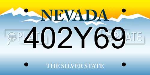 402Y69 Nevada License Plate
