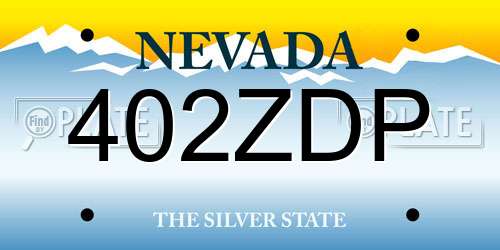 402ZDP Nevada License Plate