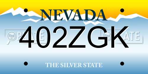 402ZGK Nevada License Plate