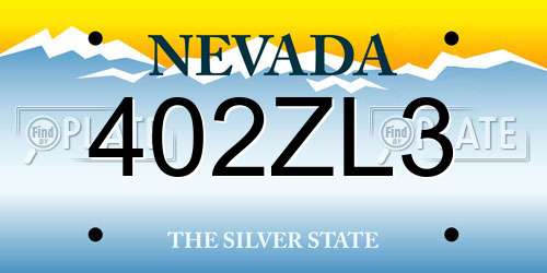 402ZL3 Nevada License Plate