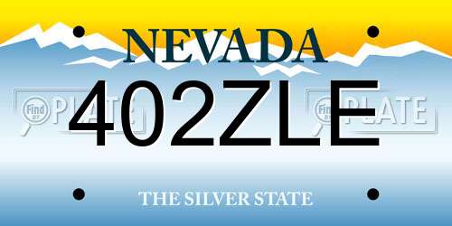 402ZLE Nevada License Plate