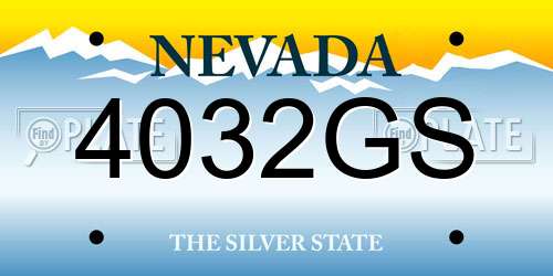 4032GS Nevada License Plate