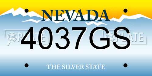 4037GS Nevada License Plate
