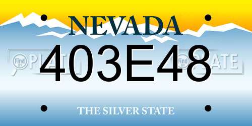 403E48 Nevada License Plate
