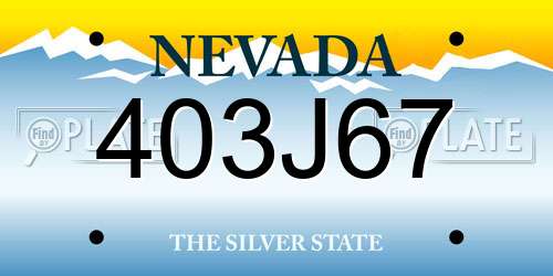 403J67 Nevada License Plate