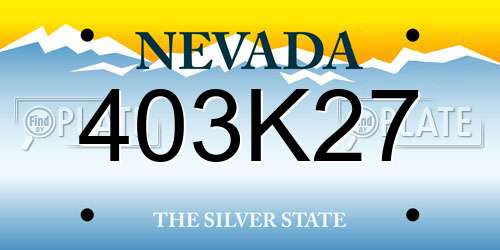 403K27 Nevada License Plate
