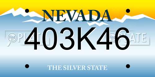 403K46 Nevada License Plate