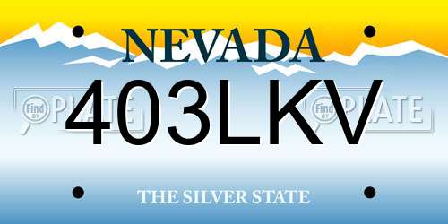 403LKV Nevada License Plate