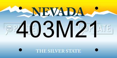 403M21 Nevada License Plate