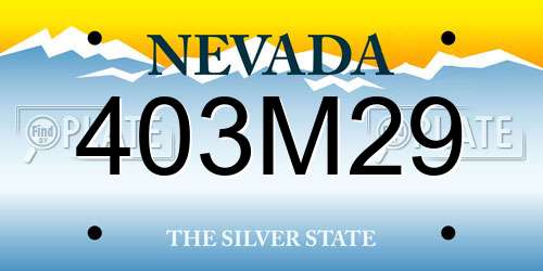 403M29 Nevada License Plate