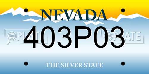 403P03 Nevada License Plate