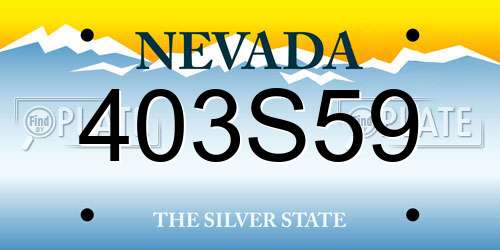 403S59 Nevada License Plate