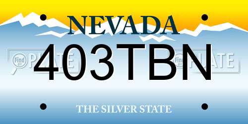 403TBN Nevada License Plate