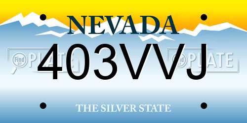 403VVJ Nevada License Plate