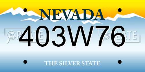403W76 Nevada License Plate