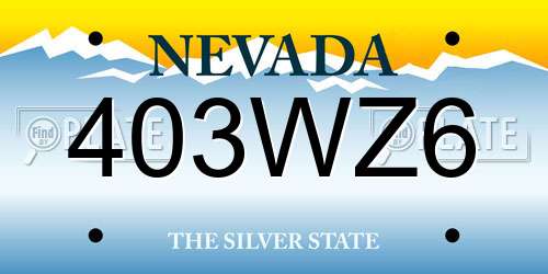 403WZ6 Nevada License Plate