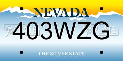 403WZG Nevada License Plate