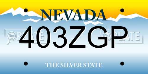 403ZGP Nevada License Plate