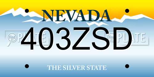 403ZSD Nevada License Plate