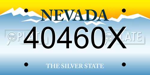 40460X Nevada License Plate