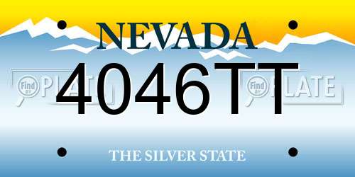 4046TT Nevada License Plate