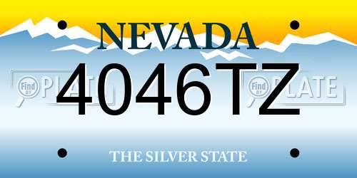 4046TZ Nevada License Plate