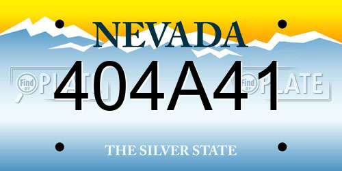 404A41 Nevada License Plate