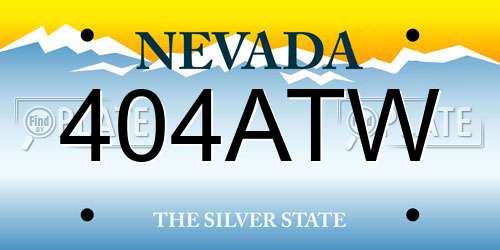 404ATW Nevada License Plate