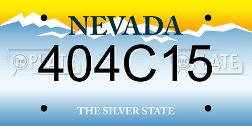 404C15 Nevada License Plate