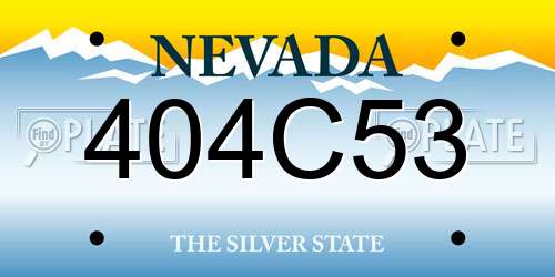 404C53 Nevada License Plate