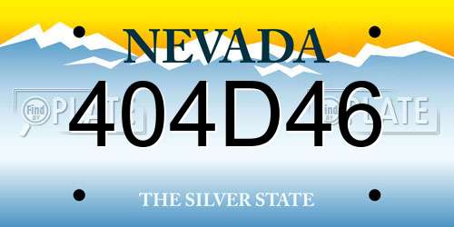 404D46 Nevada License Plate