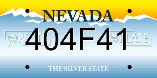 404F41 Nevada License Plate