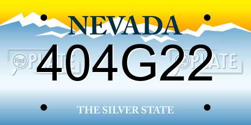 404G22 Nevada License Plate