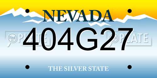 404G27 Nevada License Plate
