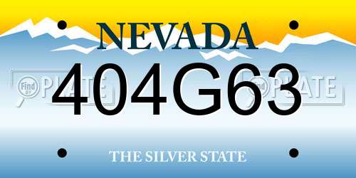 404G63 Nevada License Plate