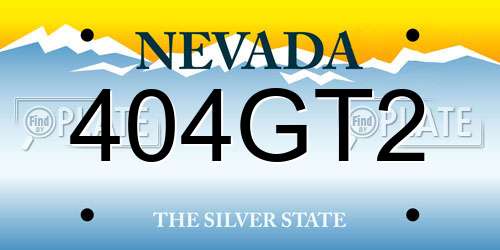 404GT2 Nevada License Plate