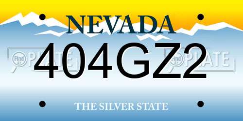 404GZ2 Nevada License Plate