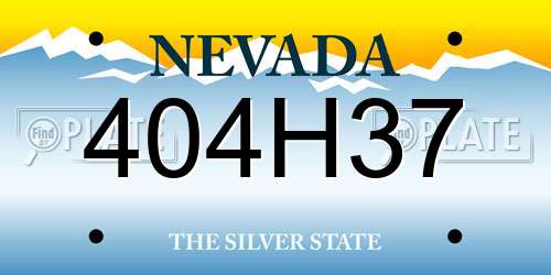 404H37 Nevada License Plate