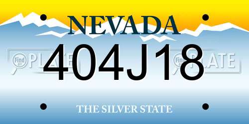 404J18 Nevada License Plate